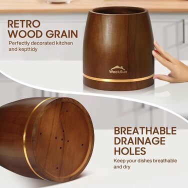 Набір кухонних аксесуарів з текового дерева (10 шт.) з підставкою, лопатка, половник, половник для супу, ложка для салату, виделки та ложки для салату, подарунок для кухаря