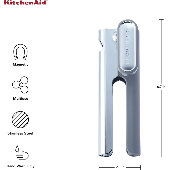 Відкривачка для консервів KitchenAid без розбризкування, сірого кольору