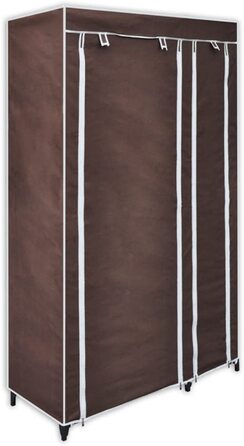 Тканинна шафа для одягу, 110x45x175 см, коричнева