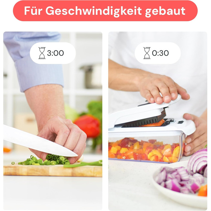 Набір для нарізки овочів та фруктів 4-в-1 (білий) - спіралізатор, нарізувач, тертка, шинковка