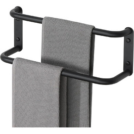 Тримач для рушників подвійний, нержавіюча сталь 304, 40 см, чорний. Настінний тримач для рушників у ванну та кухню. Набір для ванної кімнати