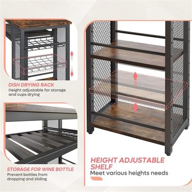 Набір барного столу з 2 табуретами, стіл-бар з тримачем для келихів та полицею, кухонний стіл в індустріальному стилі (колір: коричневий)