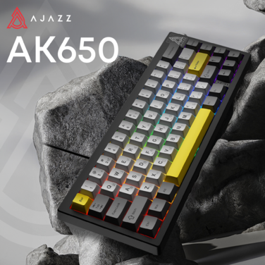 Дротова механічна клавіатура Ajazz AK650 Moon Yellow switches Gray White Yellow (AK650-MY-GWY)