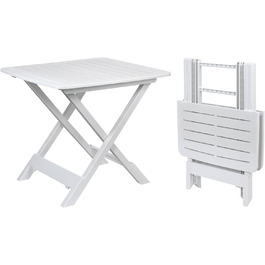 Розкладний стіл Spetebo TEVERE в білому кольорі - 80x72x70 см - садовий або кемпінговий стіл - ідеально підходить в якості журнального столика