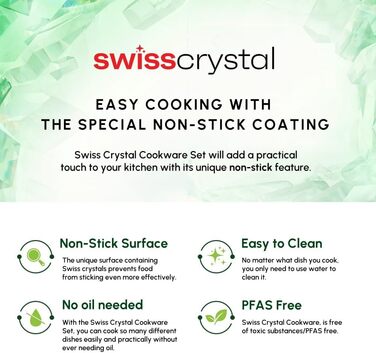 Набір кухонного посуду Karaca Fancy 7 предметів з кераміки з кришкою з скла, антипригарне покриття SwissCrystal без PFAS, включає каструлю, каструлі з кришками та сковороду