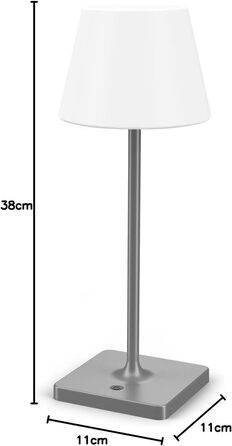 LED настільна лампа Infray з акумулятором, диммування, IP44, для дому та вулиці, 4000mAh, природальний білий (сірий)