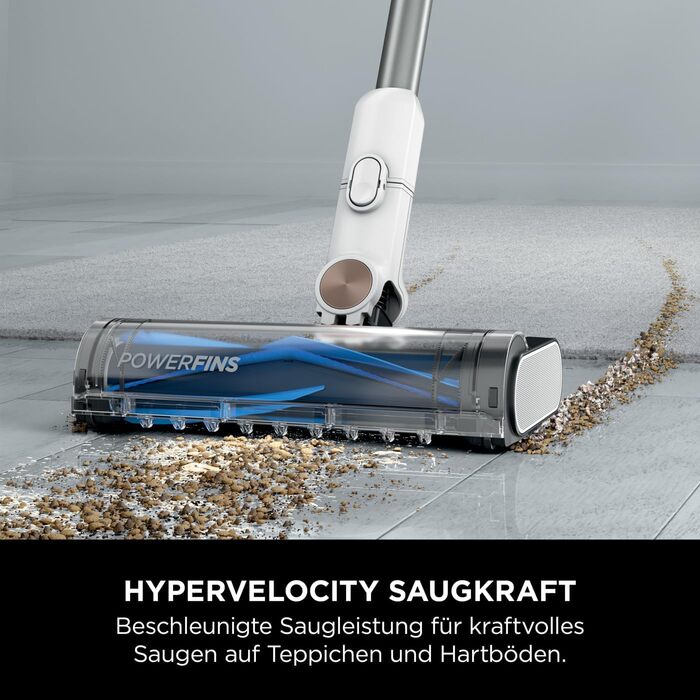 Пылесос Shark Clean & Empty с док-станцией для самоочистки, до 40 мин. работы, беспроводной, для шерсти животных, ковров и твердых полов, с LED-подсветкой, тихий, белый/синий, BU3521EU