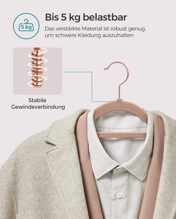 Набір вішалок SONGMICS 20 шт. з оксамиту, для одягу, краваток, рушників, 360° обертання, срібно-світло-зелені