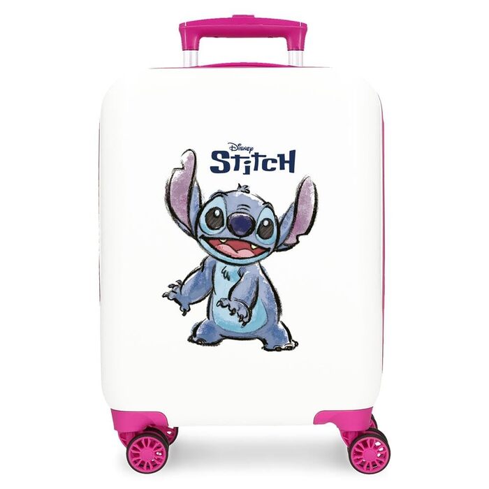 Дитяча валіза для ручної поклажі Disney Stitch Moods (50 см), жорсткий ABS-пластик, кодовий замок, 4 подвійних колеса, модель Happy