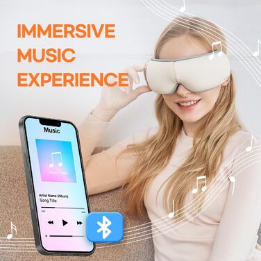 Масажер для очей HubiCare з підігрівом та вібрацією для зняття напруги, мігрені та зменшення втоми очей (Бежевий)