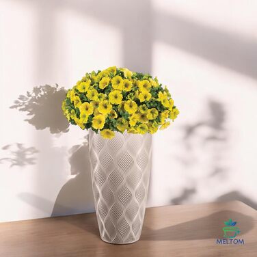 Горщик для квітів MELTOM Blumenkübel – круглий, знімний вкладиш, 3D-декор, бежевий (Taupe), XL