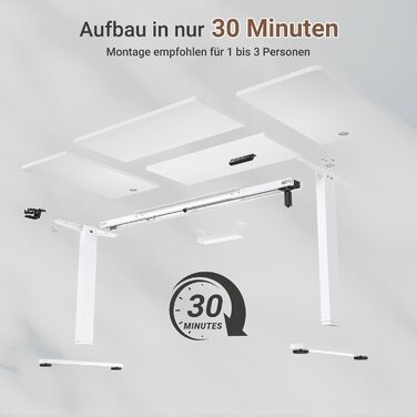 Регульований стіл з USB-C зарядкою 140 x 60 см, функція пам'яті. Стабільний електричний стіл, стоп-стіл, регульований комп'ютерний стіл (Колір: Коричневий, Розмір: 200 x 80 см)