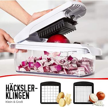 Многофункціональний овочевий слайсер-мандоліна 7-в-1 (білий) - для овочів, фруктів, сиру, цибулі, картоплі, огірків