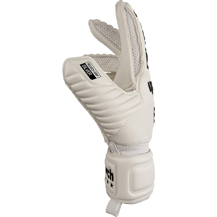 Молодіжні воротарські рукавички Reusch унісекс Legacy Arrow Silver Junior з дуже хорошим захопленням і розрізом по зовнішньому шву (4, Білий)