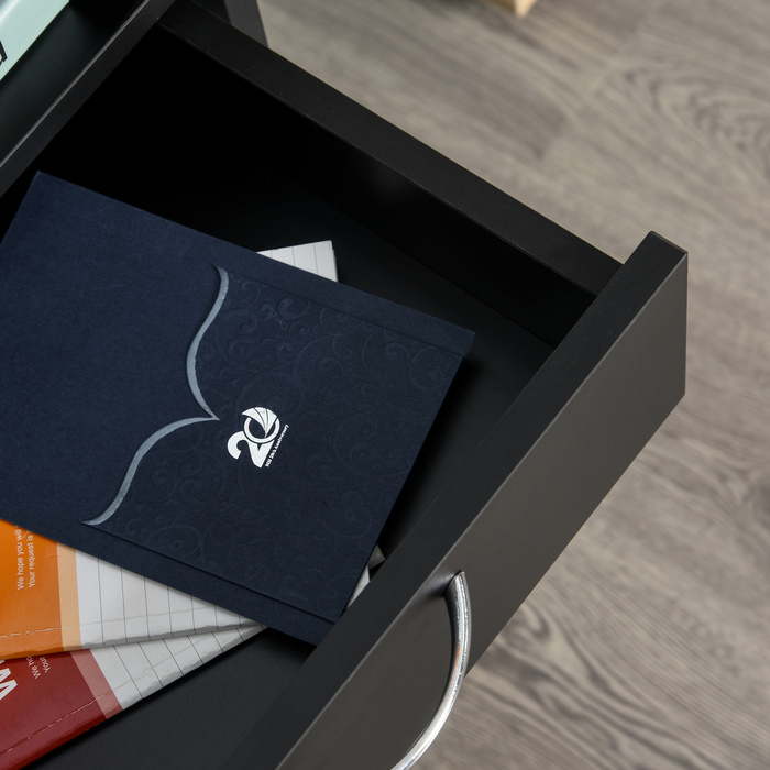 Контейнер на колесах з висувними ящиками, 1 відсік, 1 полиця, 1 ящик, 40 см x 3 см x 60 см, чорний