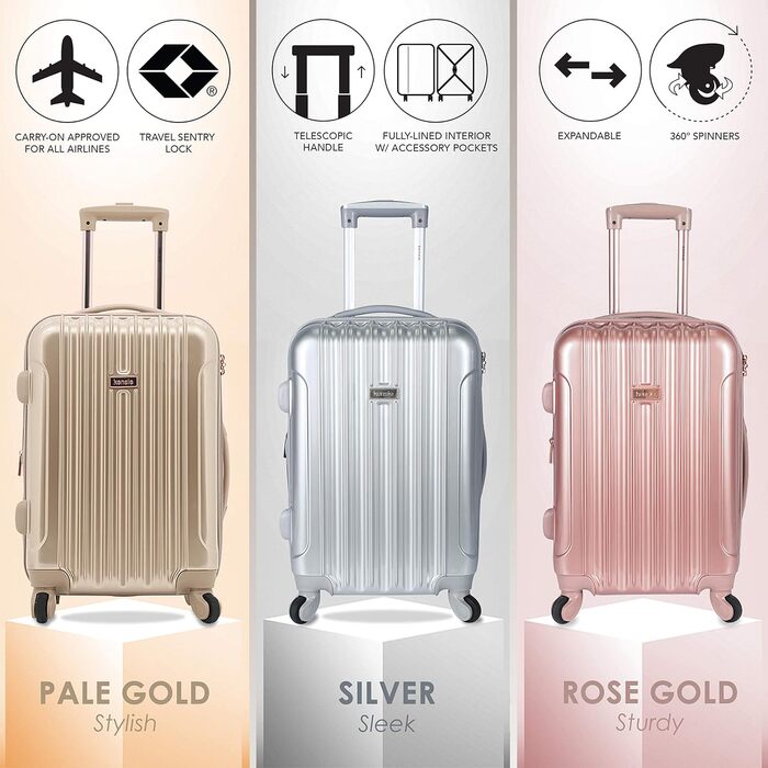 Набір валіз Kensie для жінок Alma, Рожеве золото, 50 см (20 дюймів)
