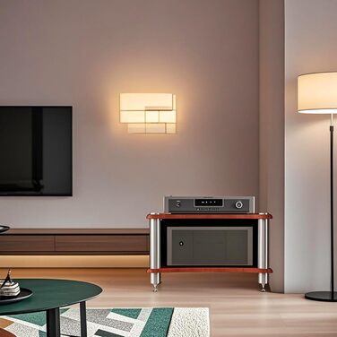 Стойка для аудіо HiFi Regal, 4-ярусна, для AV-медіа, медіа-стійка, TV-стійка, меблевий центр, стійка для платівок для підсилювача (2-рівнева, темне дерево)