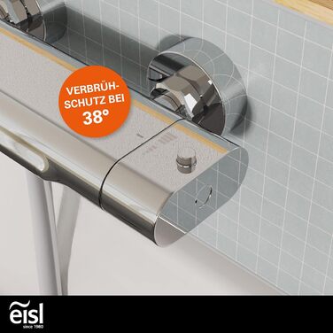Змішувач для ванни EISL CARNEO з термостатом, водоспадом та захистом від перегріву (38°C), хром