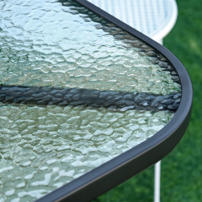 Комплект садових меблів: великий стіл (140x80) та 4 металеві стільці