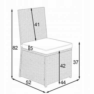 Комплект садових меблів із техноротанга EMWOmeble, сірий, 6 предметів