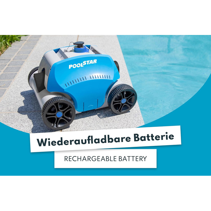 Бездротовий пилосос для басейну Steinbach Poolrunner, акумуляторний, для дна, до 18 м², до 60 хв роботи, підходить для солоної води