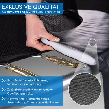 Батут KINETIC SPORTS Ultimate Pro Ø 366 см для дітей з драбиною та захисною сіткою - чорний/помаранчевий