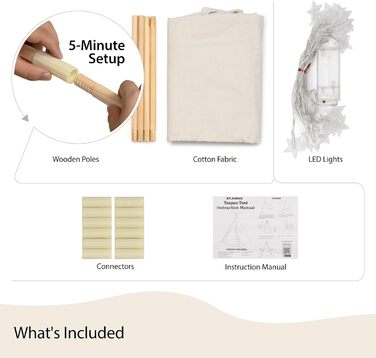 Дитячий намет Atlasonix Tipi для дітей, ігровий будиночок Montessori, 100% бавовна