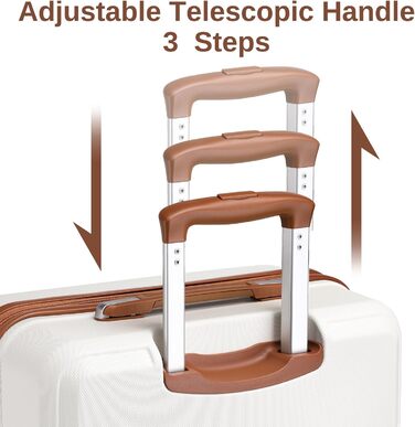 Набір валіз KONO 4 в 1: велика, ручна, косметичка та сумка для подорожей (кремово-білий)