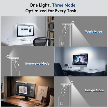 LED лампа для монітора Quntis 40см з підсвічуванням, регульована, захист очей, для офісу та дому