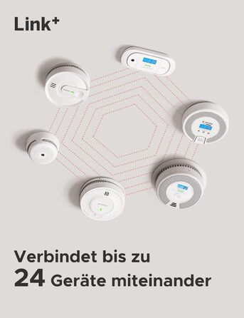 Виявлювач CO X-Sense з LCD-дисплеєм, SBS50, XC01-M (1 шт.) - для дому, з пам'яттю, з базою