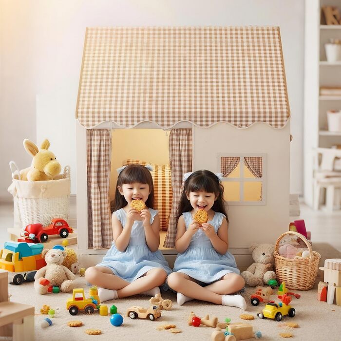 Дитячий намет для гри в приміщенні JRUKM - ігровий будиночок для дівчаток та хлопчиків, намет-ігровий будиночок для дитячої кімнати, для ігор та читання (нейтральні кольори)