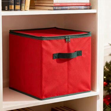 SALCAR Коробка для зберігання новорічних прикрас з відділеннями, 64 шт, червона