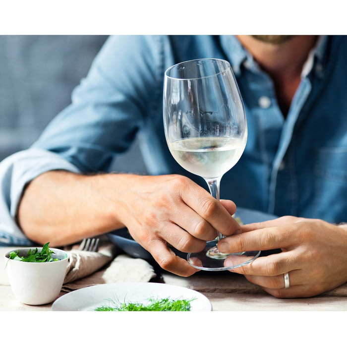 Бокали для білого вина WMF Easy Plus 6 шт, 390 мл, кришталь, прозорі, для посудомийної машини