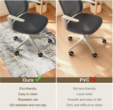 Килимок для підлоги під стілець для твердої підлоги Бохо, килимок під стіл для твердої підлоги, антиковзний килимок для офісного стільця (90x120 см, Тауп)