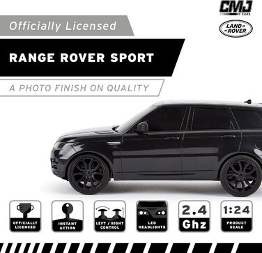 Радіокерований позашляховик Range Rover Sport CMJ 1:24 з LED-підсвічуванням, чорний