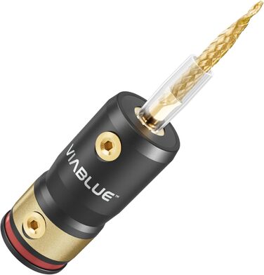 Роз'єм VIABLUE N-Connector 24K із золотим покриттям, повністю металевий, високого класу, 2 пари (4 шт. ) T8 гнучких штифтів