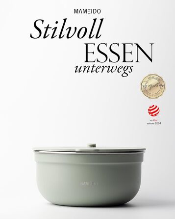 MAMEIDO Salatbox для обідів: контейнер для салату з нержавіючої сталі, 1,5 л, BPA-free, з відділеннями та контейнером для соусу, Meal Prep