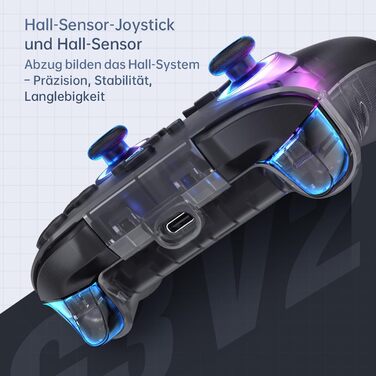 Геймпад Machenike G3V2 для PC, Switch, iOS, Android - Бездротовий контролер з RGB-підсвічуванням та програмованими кнопками