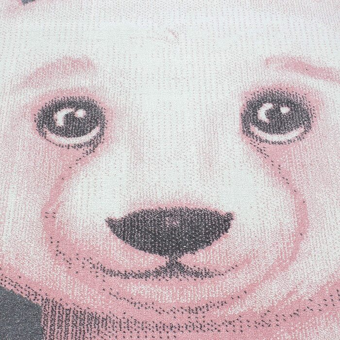 Домашній дитячий килим з коротким ворсом Білий ведмідь Дизайн Дитяча кімната дитяча кімната килим сірий колір розмір (80x150 см, рожевий)