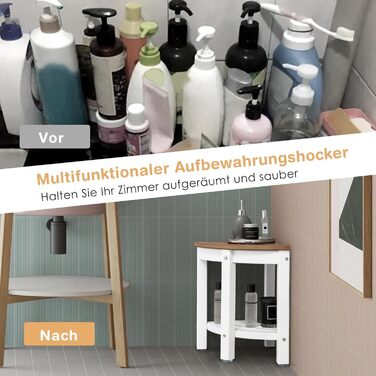 Крісло для ванної кімнати RELAX4LIFE з ручками та полицею, до 150 кг, коричнево-біле (Модель 1)