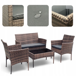 Комплект садових меблів із техноротанга Ideal Garden від MTG Trade Group, 4 предмети