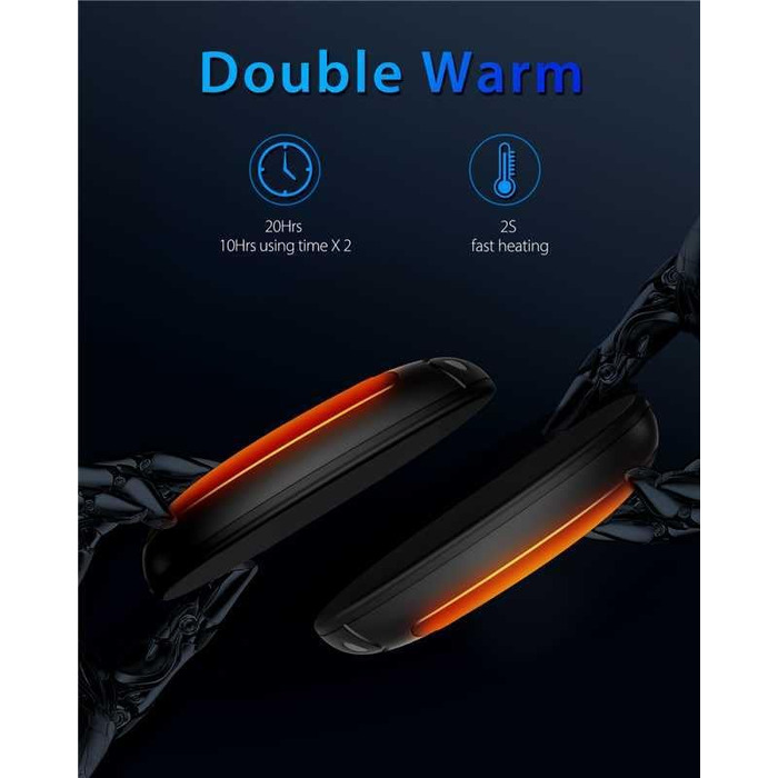 Електричні грілки для рук VTHW, набір 2 шт. - 20 годин тепла, USB, 3 температурні режими, для спорту та Raynaud's, помаранчевий