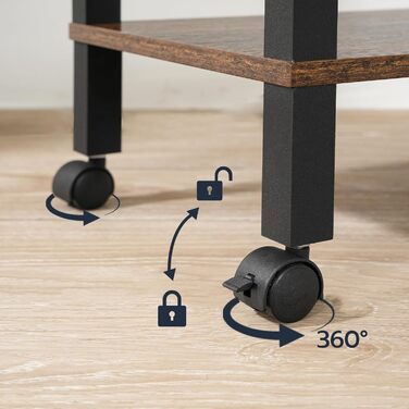 HOOBRO Підставка для принтера з 2 ящиками, 38 x 28 x 38 см, для офісу, темно-коричнева та чорна