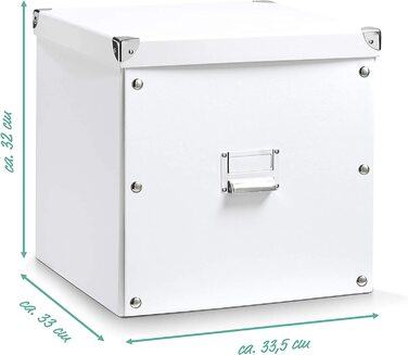 Ящик для зберігання Celler 17598, картонний, 31 х 26 х 14 см (приблизно 33,5 х 33 х 32 см, білий)