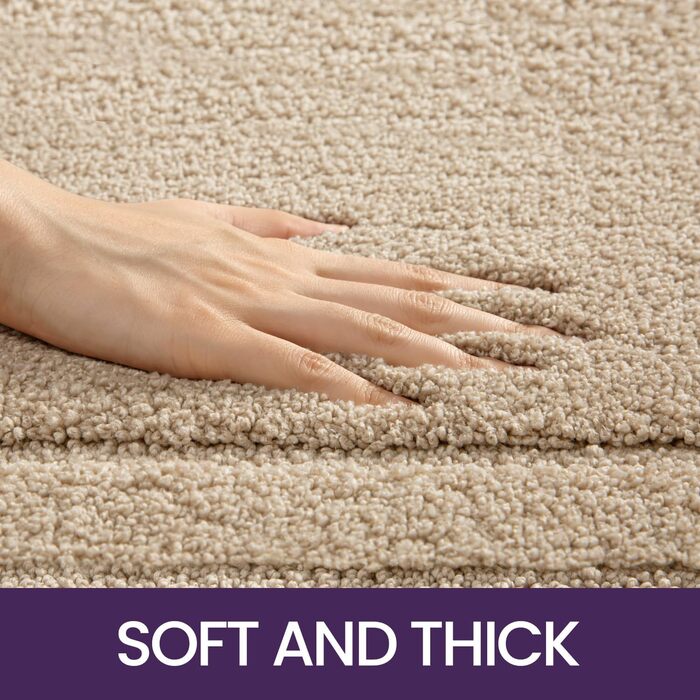 Килимок для ванної кімнати DEXI, м'який, нековзний, пральний, 50 x 80 см, бежевий