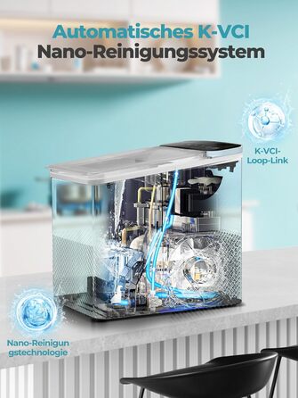 Льодогенератор Fohere портативний самоочисний 14 кг/24год, 2 розміри льоду, блакитний для дому, бару, офісу, кемпінгу зі шкребком та кошиком