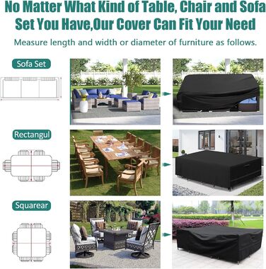 Водонепроникний чохол для садово-патіо меблів GARPROVM, 280x204x106 см, Оксфорд