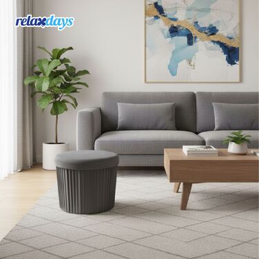 Relaxdays Пуф із оксамиту з об'ємом 30 літрів для зберігання