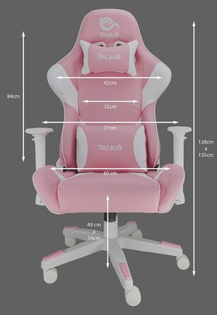 Ігрове крісло TECH 4 U TAL-Dragonfly, рожеве, пластикове