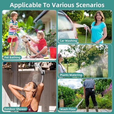 Портативна електродушова система для кемпінгу з акумулятором 6000mAh, фільтрацією, покажчиком температури та шлангом 2м